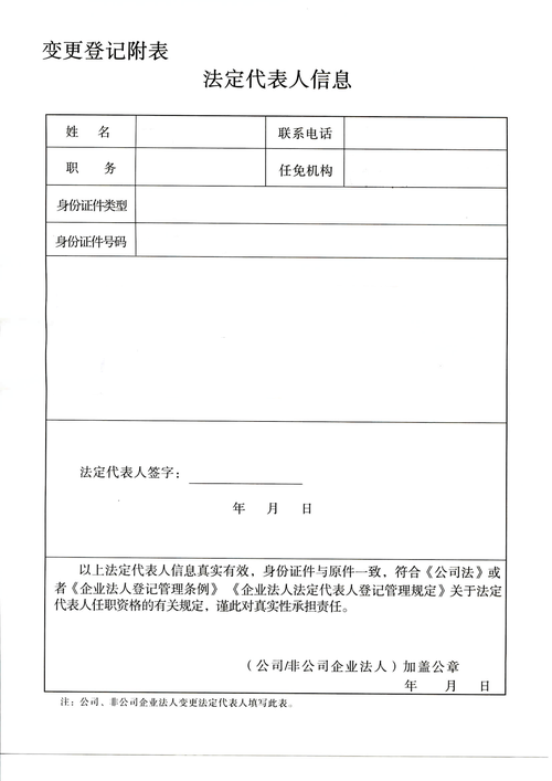 成都市法人变更登记表